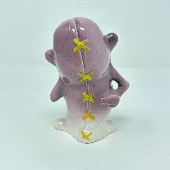 Vtg Kreiss Psycho Ceramics Purple Monster Figurine My Operation Stitches Kitschy - Picture 5 of 8